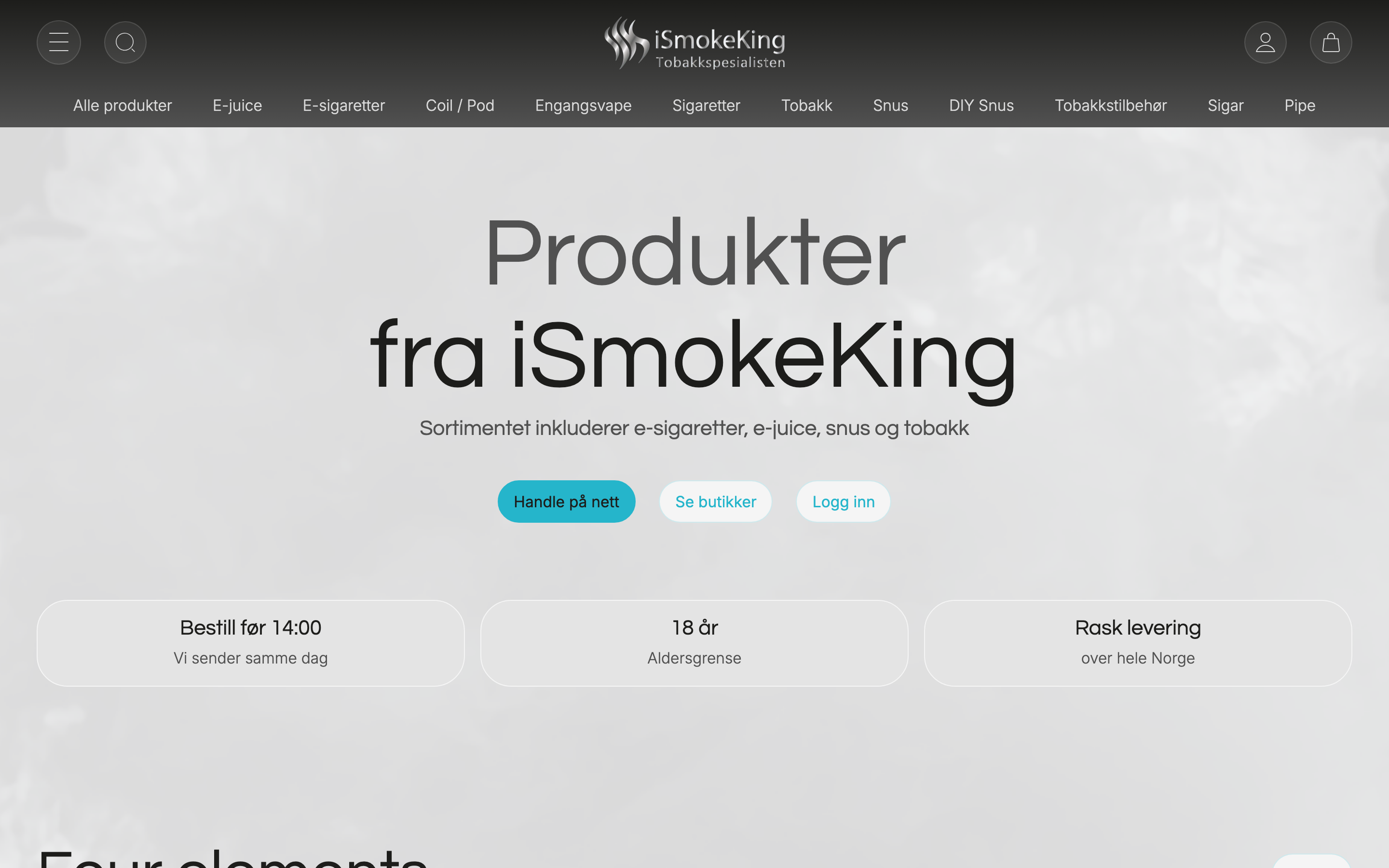 Skjermbilde av iSmokeKing sin nettside